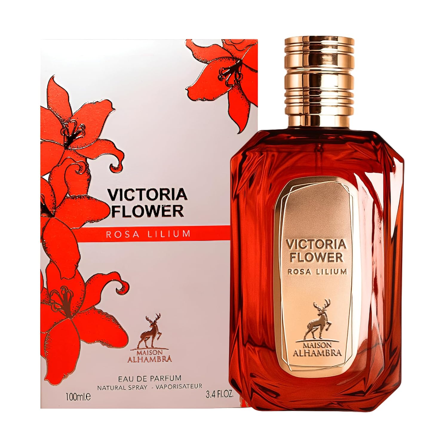 Maison Alhambra Victoria Flower Rosa Lilium Eau de Parfum 3.4Oz/100 ml