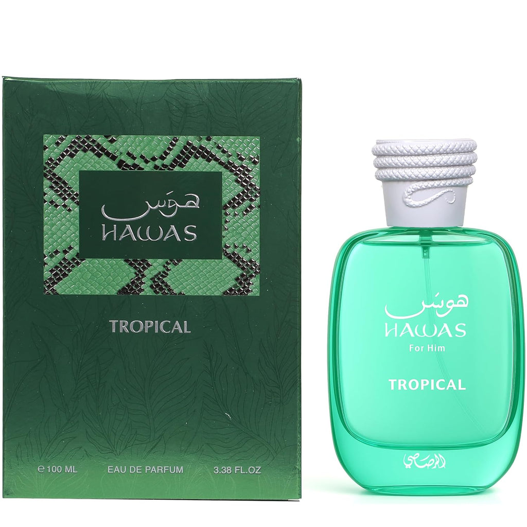 Hawas Tropical Eau De Parfum Spray for Men, 3.4 Ounce